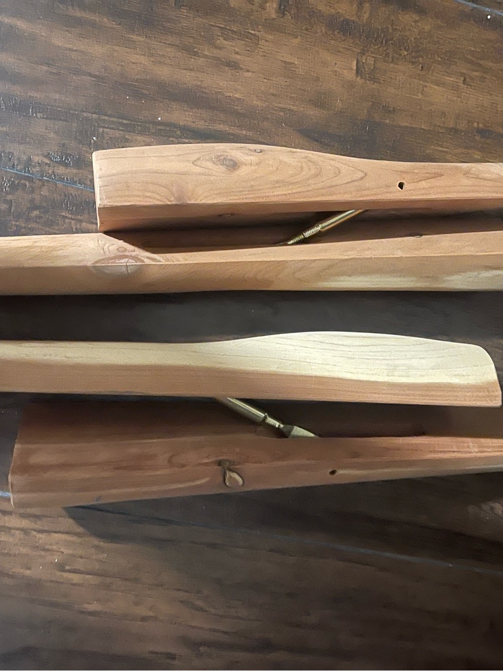Cedar Wood boot inserts with Brass Hardware - Natural Cedar